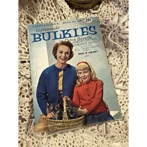 Vintage 1961 Coats & Clark’s Lightweight Bulkies Book No. 128 Orlon 29¢ 1960s